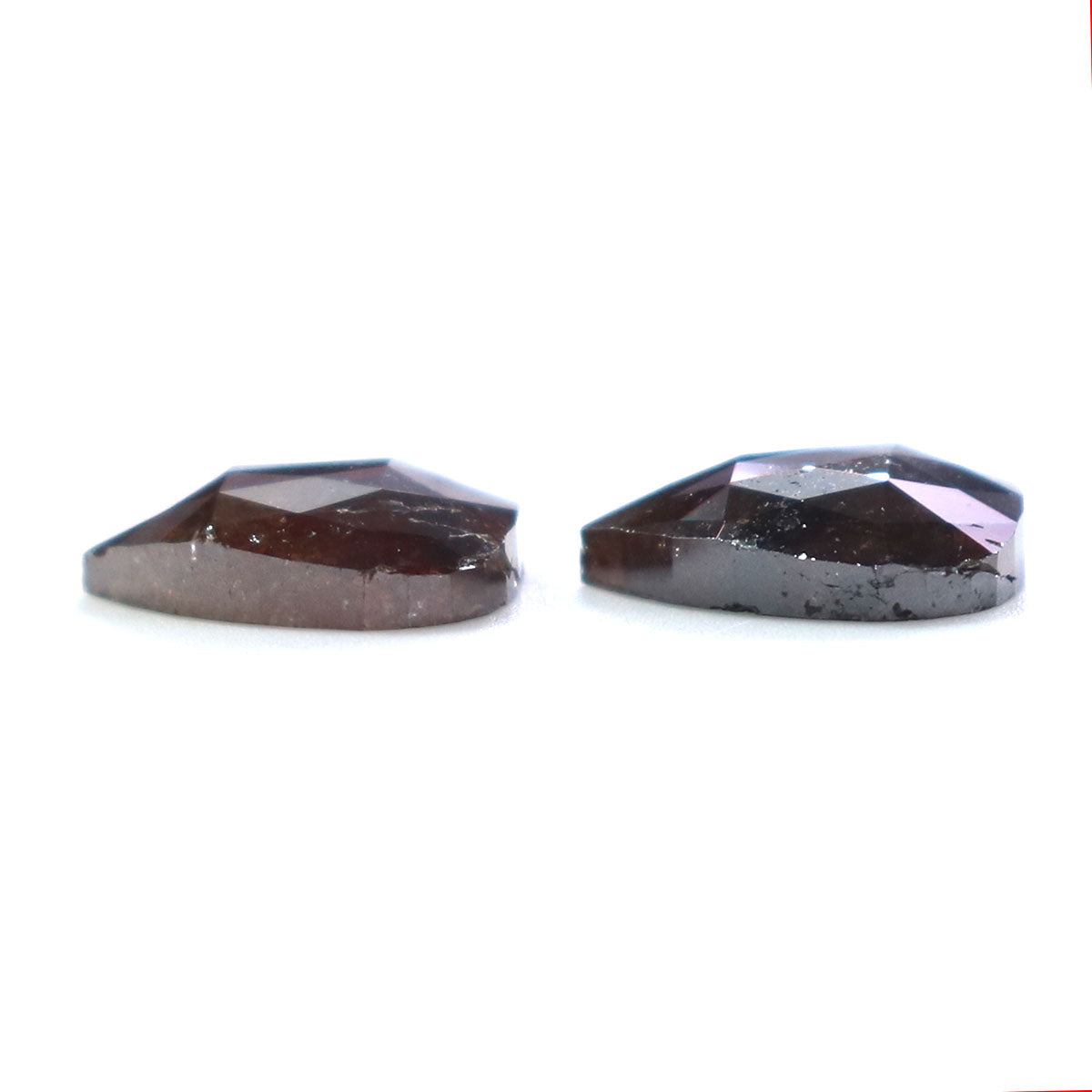 Natural Loose Pair Heart Brown Color Diamond 2.58 CT 7.80 MM Heart Shape Rose Cut Diamond KDL6880