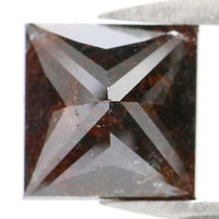 1.95 Ct Natural Loose Diamond Princess Grey Brown Color I3 Clarity 6.70 MM L8720