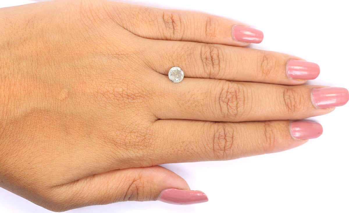 1.05 CT Natural Loose Round Shape Diamond Milky Grey Round Cut Diamond 6.20 MM Natural Loose Milky Grey Round Brilliant Cut Diamond LQ5880