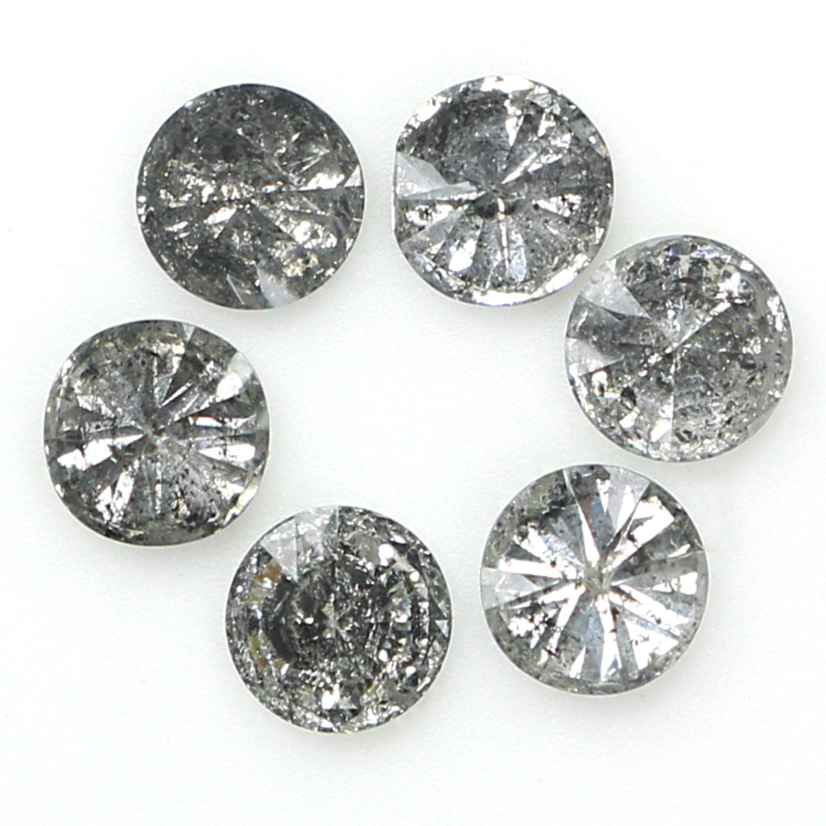 Natural Loose Round Salt And Pepper Diamond Black Grey Color 0.81 CT 3.10 MM Round Brilliant Cut Diamond KDL1395