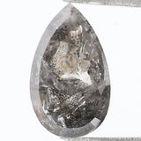 0.96 CT Natural Loose Pear Shape Diamond Salt And Pepper Pear Rose Cut Diamond 7.90 MM Black Grey Color Pear Shape Rose Cut Diamond QL1526