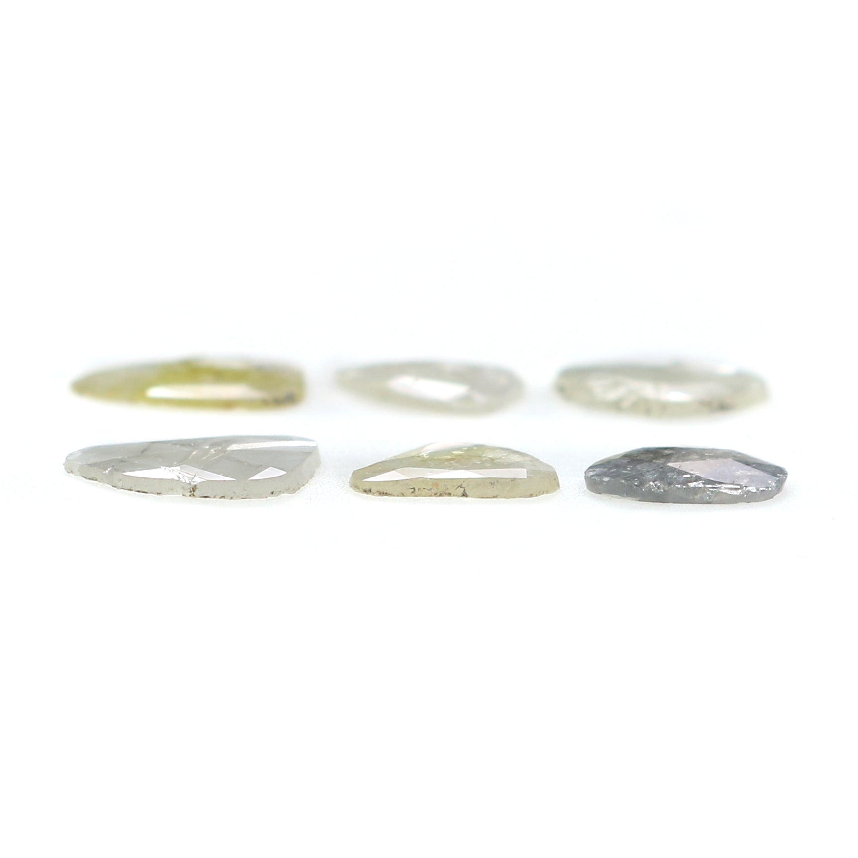 1.29 CT Natural Loose Slice Shape Diamond Yellow Color Slice Diamond 6.65 MM Natural Loose Grey Diamond Slice Irregular Cut Diamond LQ2621