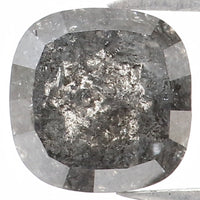 Natural Loose Cushion Salt And Pepper Diamond Black Grey Color 1.06 CT 6.10 MM Cushion Shape Rose Cut Diamond L1365