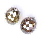 Natural Loose briolette Brown Color Diamond 1.01 CT 4.35 MM Drop Shape Rose Cut Diamond L111