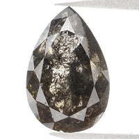Natural Loose Pear Salt And Pepper Diamond Black Grey Color 0.73 CT 7.10 MM Pear Shape Rose Cut Diamond KDL1025
