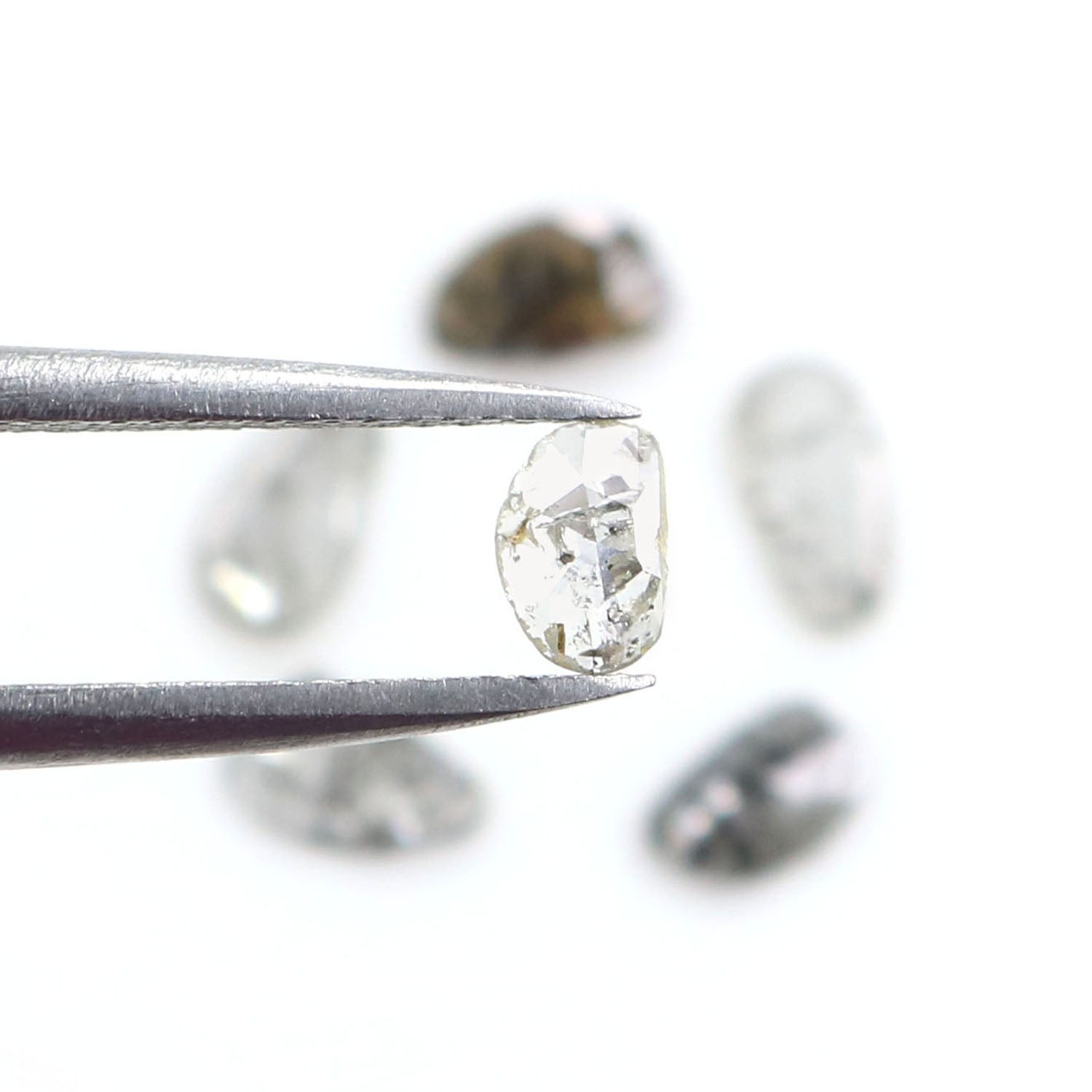 1.09 Ct Natural Loose Slice Shape Diamond Slice Salt And Pepper Diamond 5.25 MM Slice Natural Loose Diamond Slice Black Grey Diamond LQ2503
