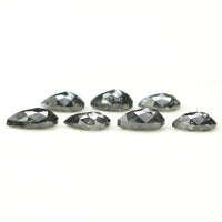 Natural Loose Pear Salt And Pepper Diamond Black Grey Color 1.06 CT 3.85 MM Pear Shape Rose Cut Diamond KDL1280