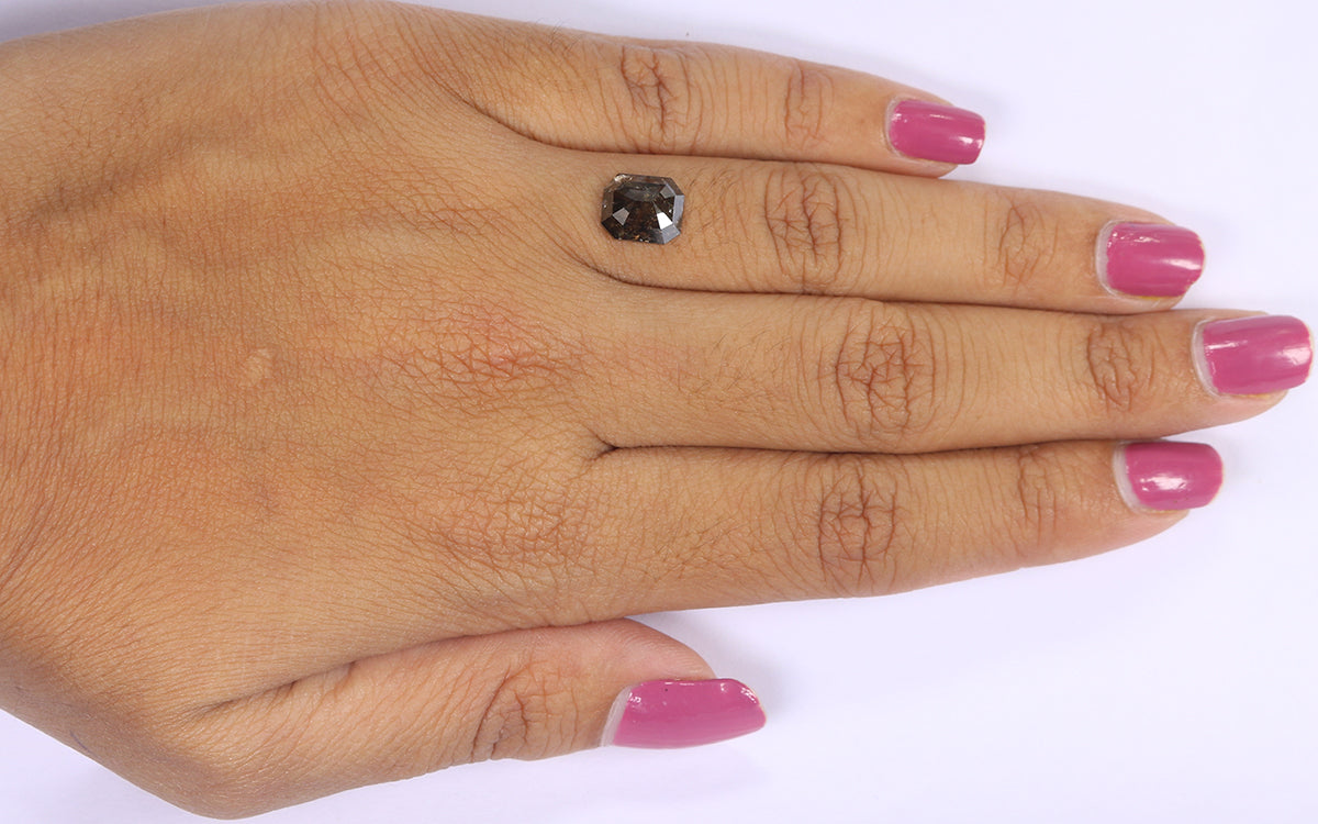 1.78 CT Natural Loose Radiant Shape Diamond Brown Color Radiant Cut Diamond 8.50 MM Natural Brown Diamond Radiant Rose Cut Diamond LQ7523