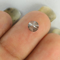 0.62 Ct Natural Loose Diamond Round Black Grey Salt And Pepper Color I3 Clarity 4.80 MM KDL8460