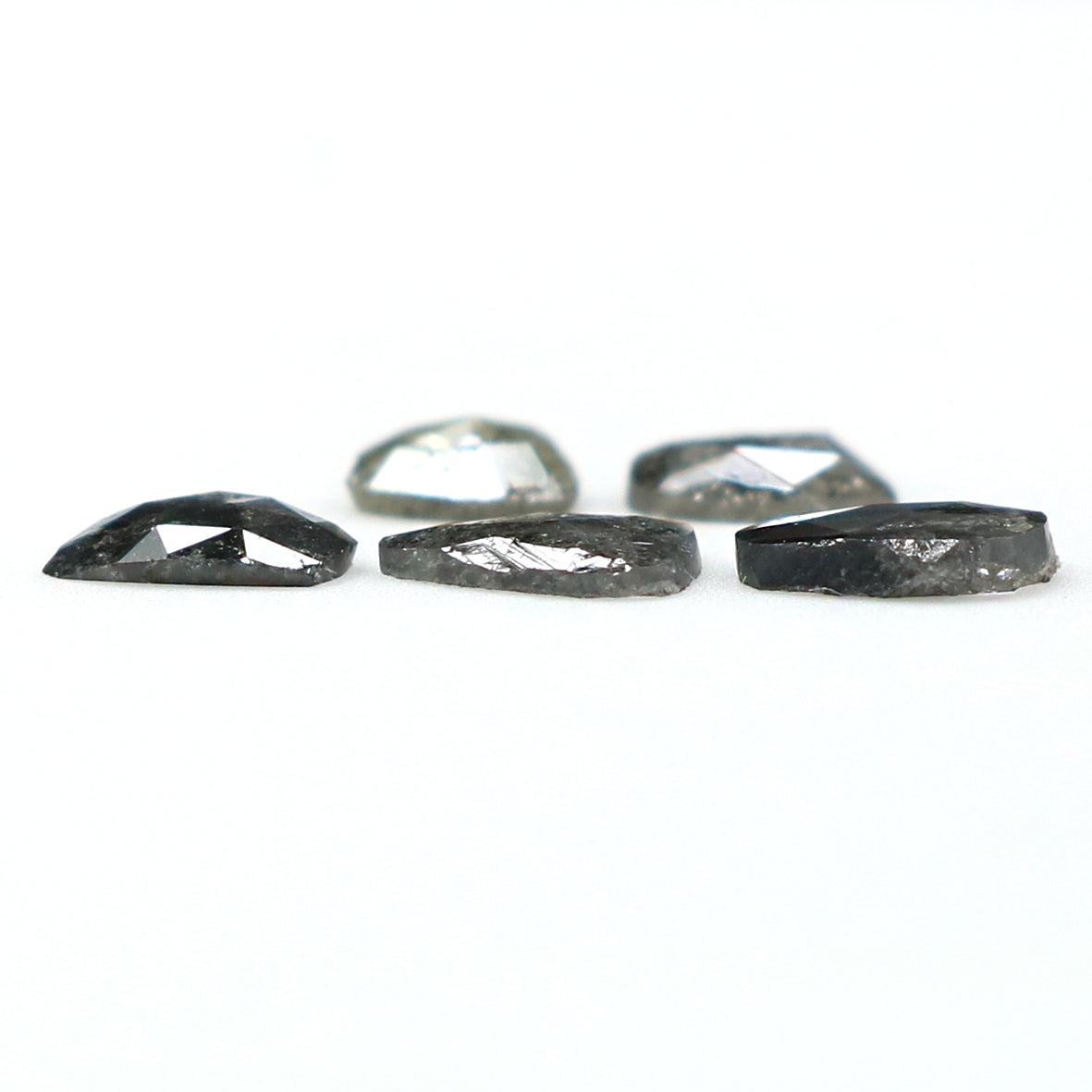0.98 Ct Natural Loose Slice Shape Diamond Salt And Pepper Slice Cut Diamond 4.00 MM Natural Black Grey Diamond Irregular Cut Diamond LQ1508