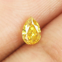 0.16 Ct Natural Loose Diamond Pear Yellow Color SI2 Clarity 4.50 MM KR2139