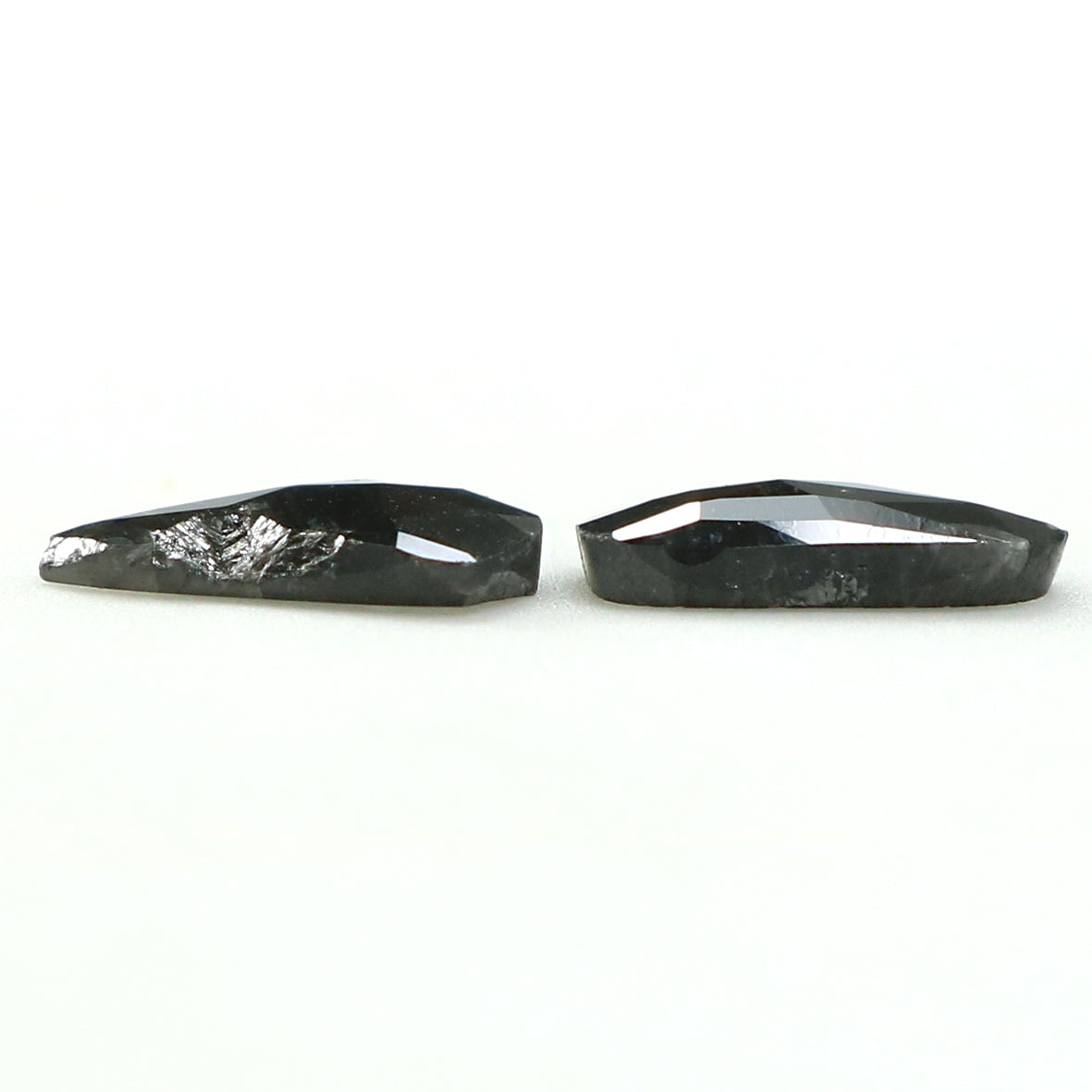 1.15 Ct Natural Loose Slice Shape Diamond Salt And Pepper Slice Diamond 7.65 MM Natural Black Grey Color Slice Irregular Cut Diamond LQ1437