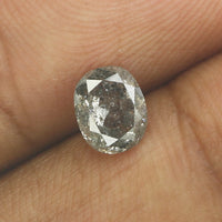 0.68 Ct Natural Loose Diamond Oval Black Grey Salt And Pepper Color I3 Clarity 5.90 MM KDL8745