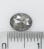 0.85 Ct Natural Loose Diamond Oval Black Grey Salt And Pepar Color I3 Clarity 6.80 MM KDL8673