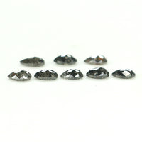 Natural Loose Pear Salt And Pepper Diamond Black Grey Color 1.05 CT 3.80 MM Pear Shape Rose Cut Diamond KDK2404
