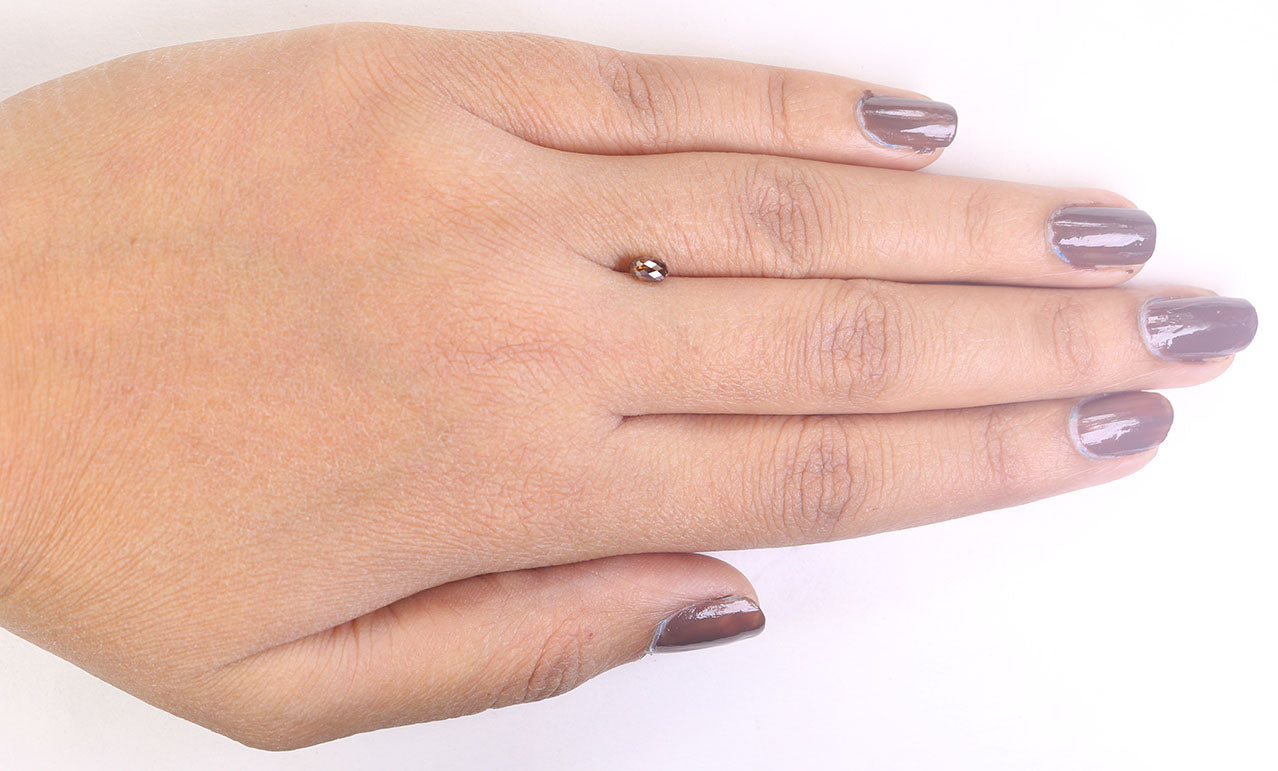 0.47 Ct Natural Loose Briolette Shape Diamond Brown Color Drop Diamond 5.10 MM Natural Loose Brown Color Briolette Rose Cut Diamond LQ9252