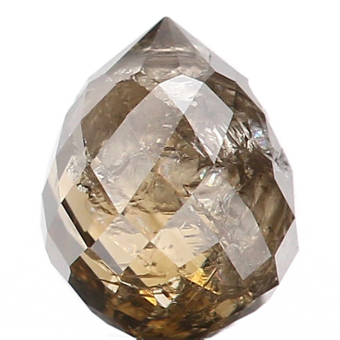 0.76 Ct Natural Loose Briolette Shape Diamond Brown Color Drop Cut Diamond 5.20 MM Natural Loose Yellow Color Briolette Cut Diamond LQ9839