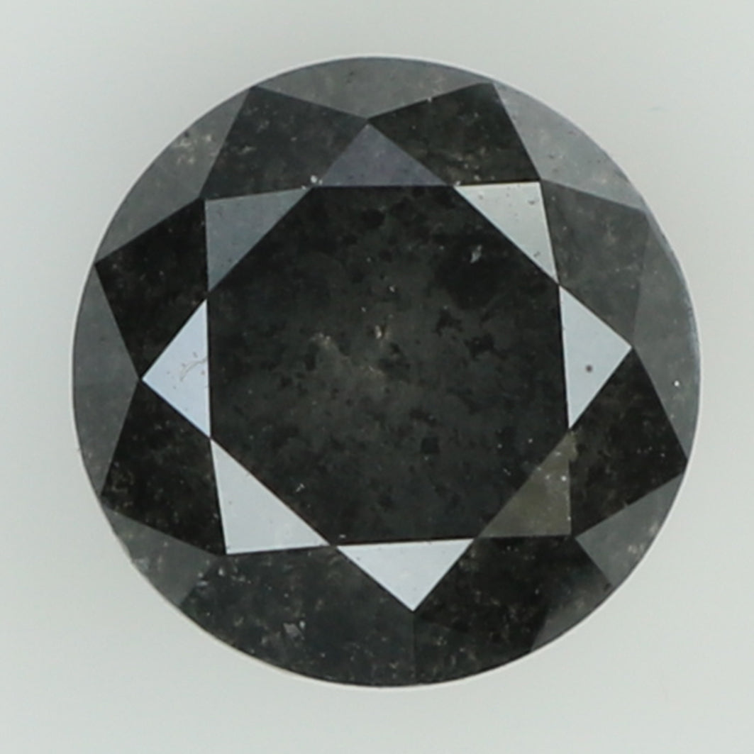1.25 CT Natural Loose Round Shape Diamond Black Grey Color Round Cut Diamond 6.40 MM Salt And Pepper Round Brilliant Cut Diamond QL8301