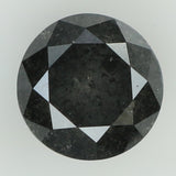 1.25 Ct Natural Loose Diamond Round Black Grey Salt And Pepper Color I3 Clarity 6.40 MM KDL8301