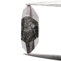 0.88 CT Hexagon Cut Diamond, Salt and Pepper Diamond, Natural Loose Diamond, Black Diamond, Grey Diamond, Rustic  Rose Cut Diamond KDL9968
