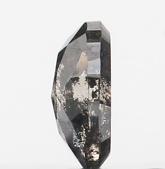0.39 CT Natural Loose Oval Shape Diamond Salt And Pepper Oval Diamond 5.25 MM Natural Loose Black Grey Color Oval Rose Cut Diamond LQ8987