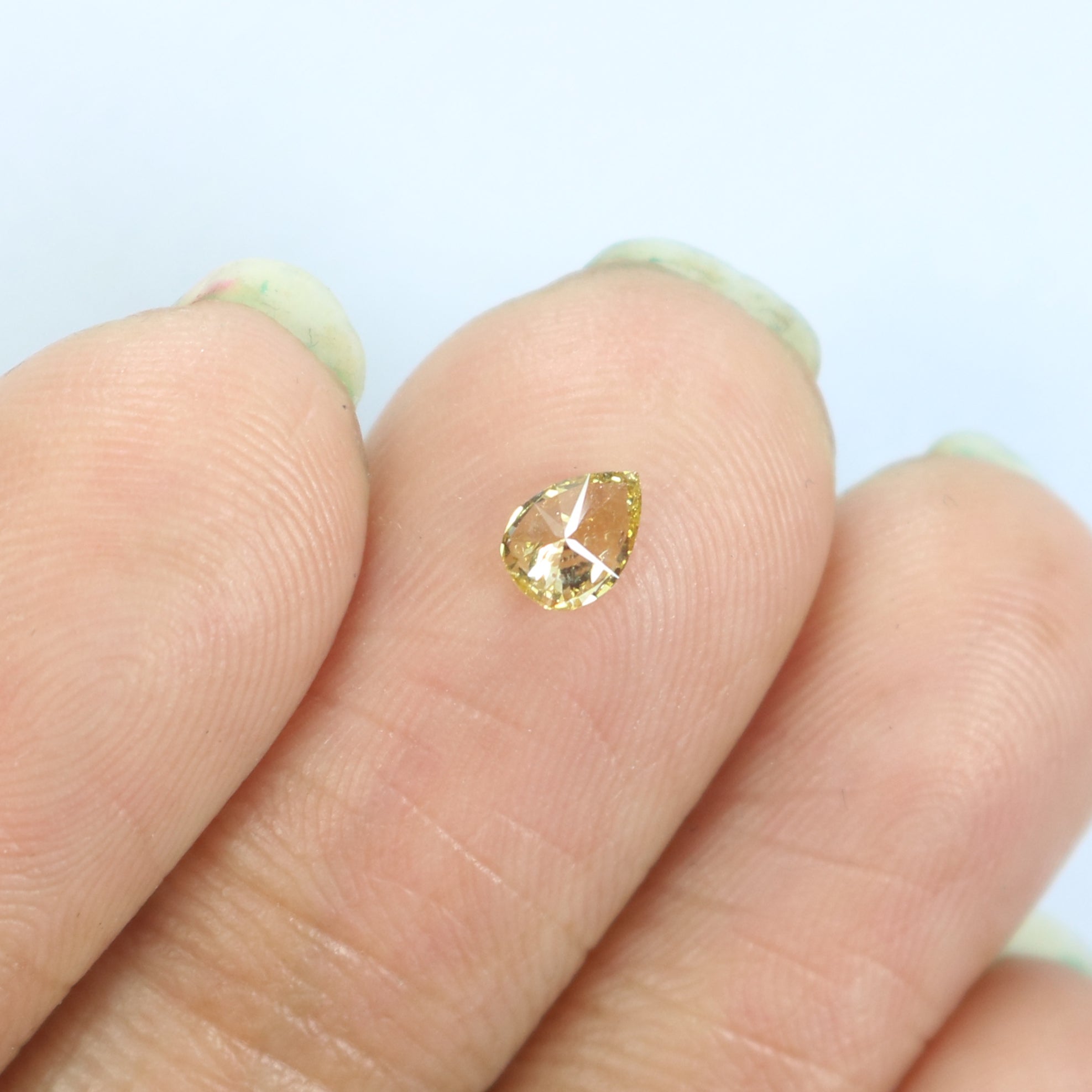 0.16 Ct Natural Loose Diamond Pear Yellow Color SI1 Clarity 4.85 MM L8638