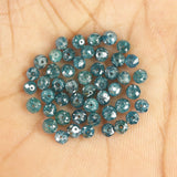 Natural Loose Diamond Round Bead Blue I3 Clarity 1.60 to 3.50 MM 5 Pcs Lot Q50
