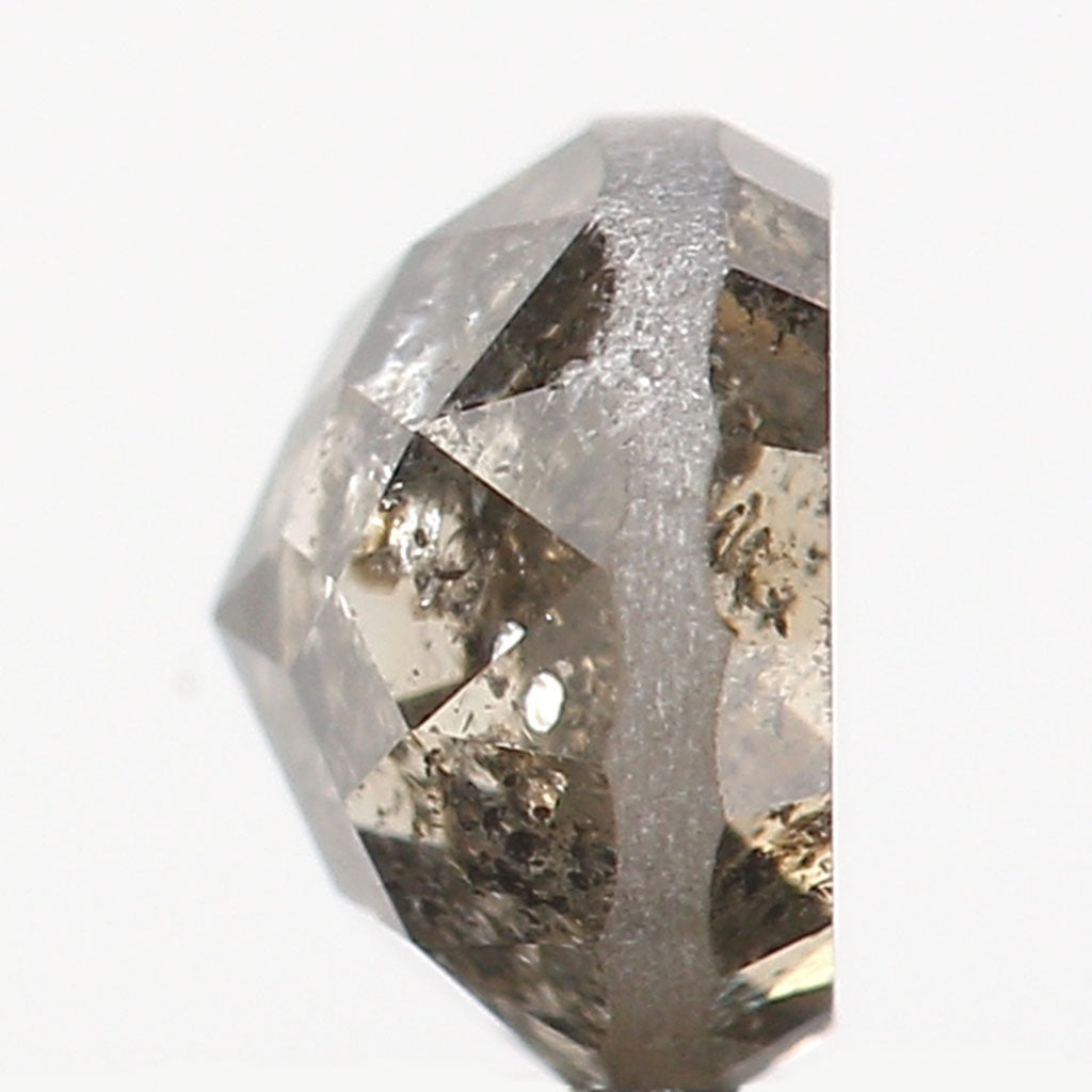 0.49 Ct Natural Loose Round Rose Cut Diamond Salt And Pepper Round Shape Diamond 4.50 MM Natural Black Grey Round Rose Cut Diamond LQ9813