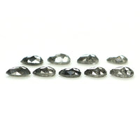 Natural Loose Pear Salt And Pepper Diamond Black Grey Color 1.13 CT 3.60 MM Pear Shape Rose Cut Diamond KDL1284