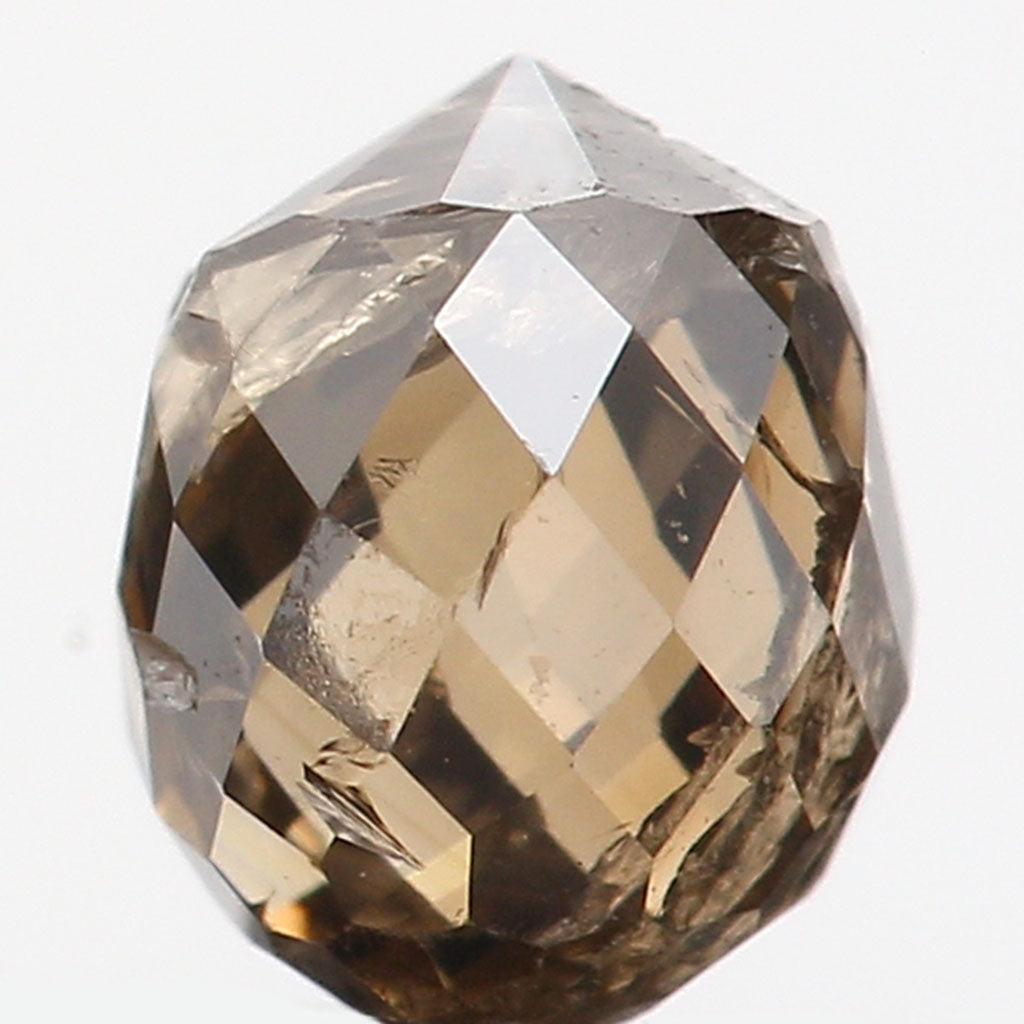0.58 Ct Natural Loose Briolette Shape Diamond Brown Color Drop Diamond 4.70 MM Natural Loose Brown Color Briolette Rose Cut Diamond LQ9827