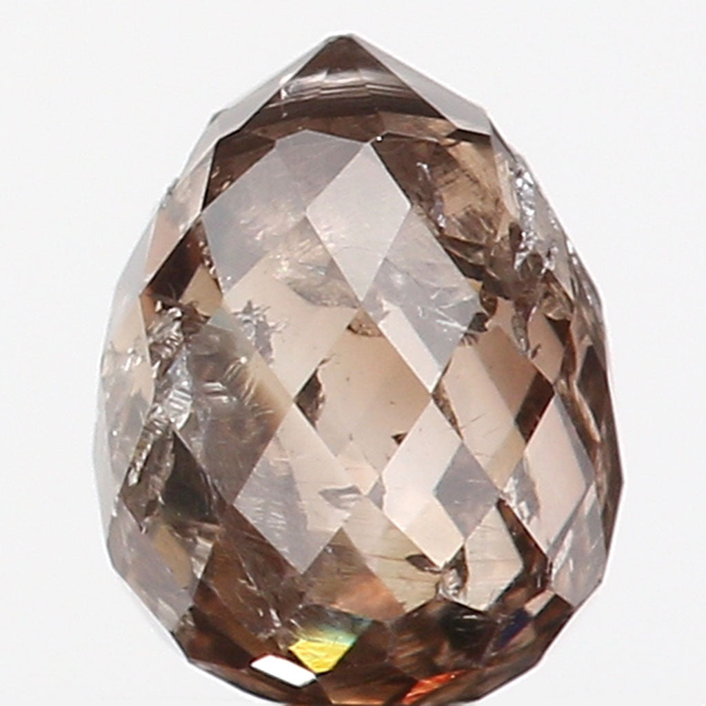 0.67 Ct Natural Loose Briolette Shape Diamond Brown Color Drop Diamond 5.05 MM Natural Loose Brown Color Briolette Rose Cut Diamond LQ9832