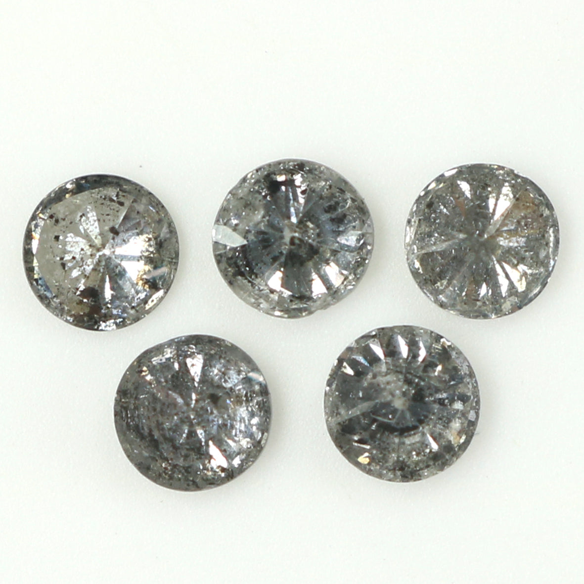 Natural Loose Round Salt And Pepper Diamond Black Grey Color 0.73 CT 3.25 MM Round Brilliant Cut Diamond KDL1392
