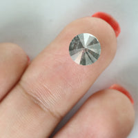 2.11 Ct Natural Loose Diamond Round Black Grey Salt And Pepper Color I3 Clarity 7.50 MM KDK1991