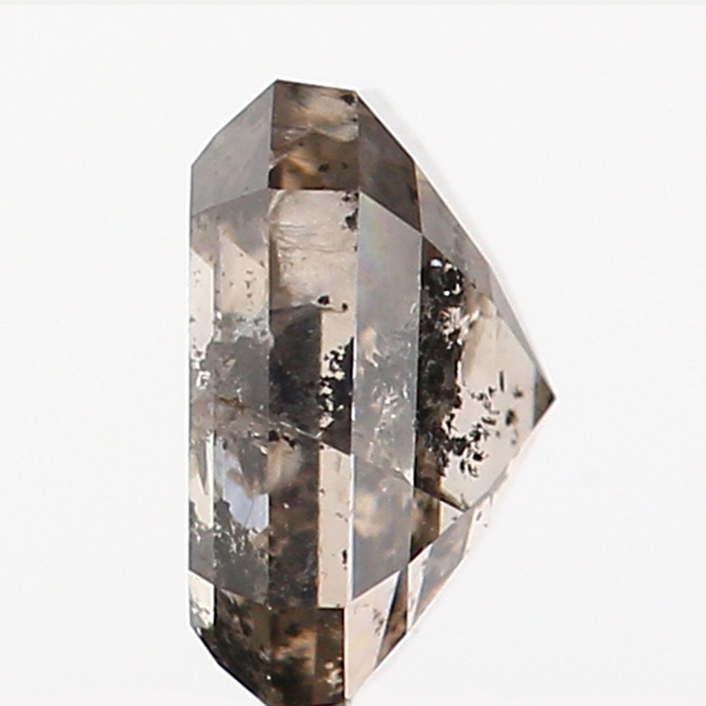 0.87 CT Natural Loose Emerald Shape Diamond Salt And Pepper Emerald Diamond 5.60 MM Black Grey Color Emerald Shape Rose Cut Diamond QL9510
