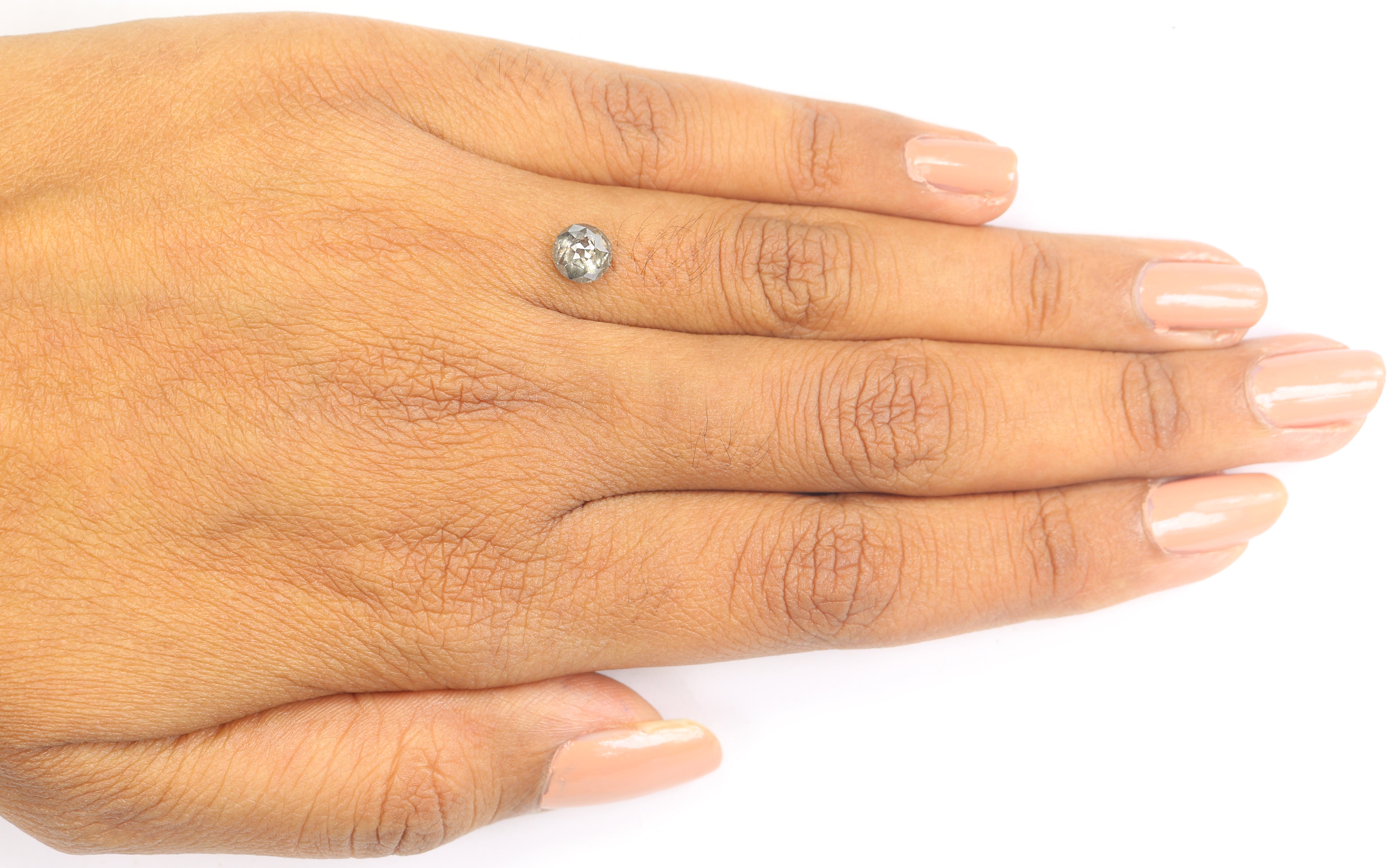 0.87 CT Natural Loose Round Rose Cut Diamond Salt And Pepper Round Shape Diamond 5.80 MM Natural Black Grey Round Rose Cut Diamond LQ1197
