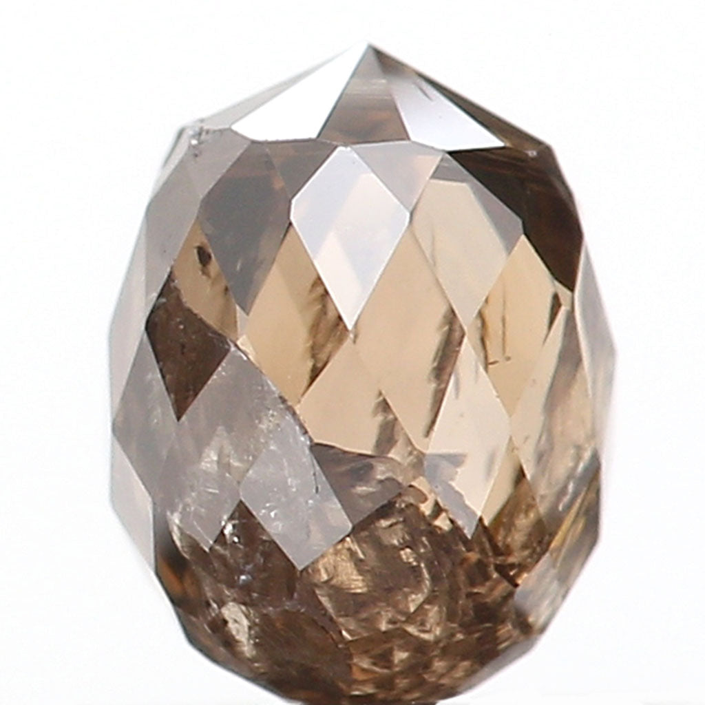 0.78 Ct Natural Loose Briolette Shape Diamond Brown Color Drop Diamond 5.30 MM Natural Loose Brown Color Briolette Rose Cut Diamond LQ9838