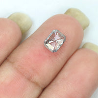 0.74 Ct Natural Loose Diamond Emerald Black Grey Salt And Pepper Color I3 Clarity 6.30 MM KDL8434