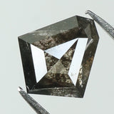 0.96 Ct Natural Loose Diamond Shield Black Grey Color I3 Clarity 7.15 MM KDK2040