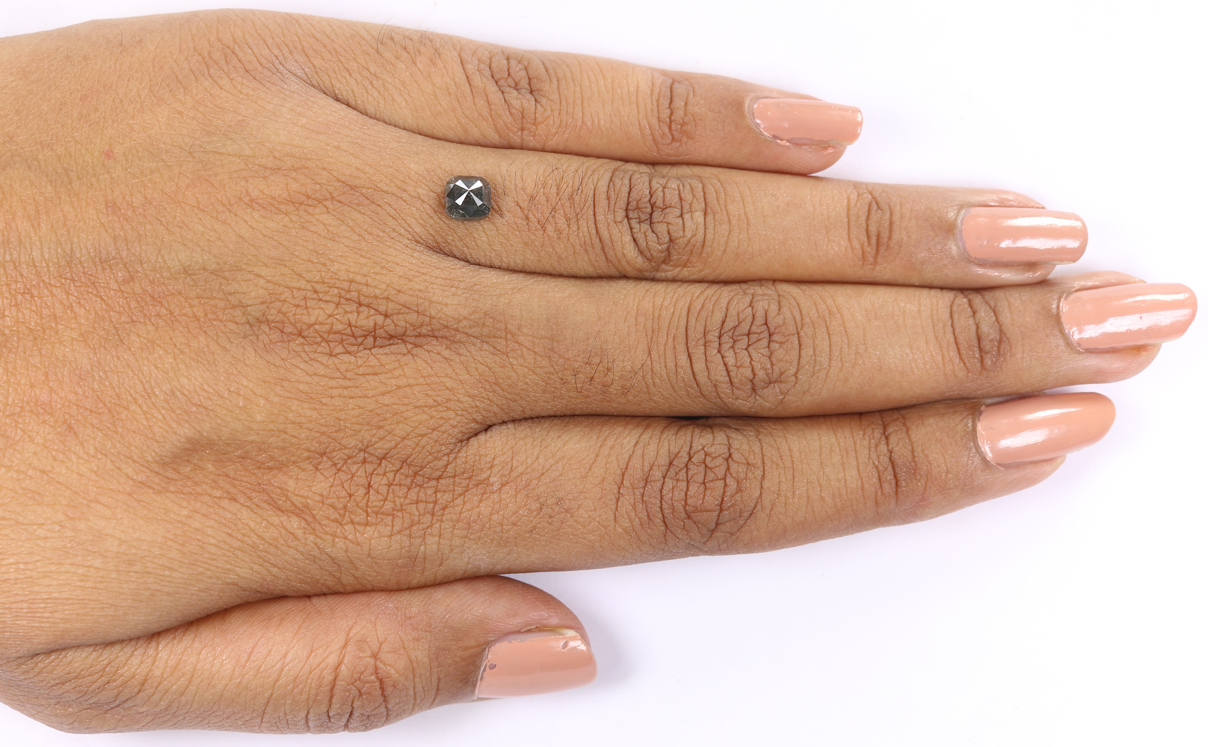 0.89 CT Natural Loose Cushion Shape Diamond Salt And Pepper Cushion Cut Diamond 5.20 MM Natural Black Grey Cushion Rose Cut Diamond LQ1341