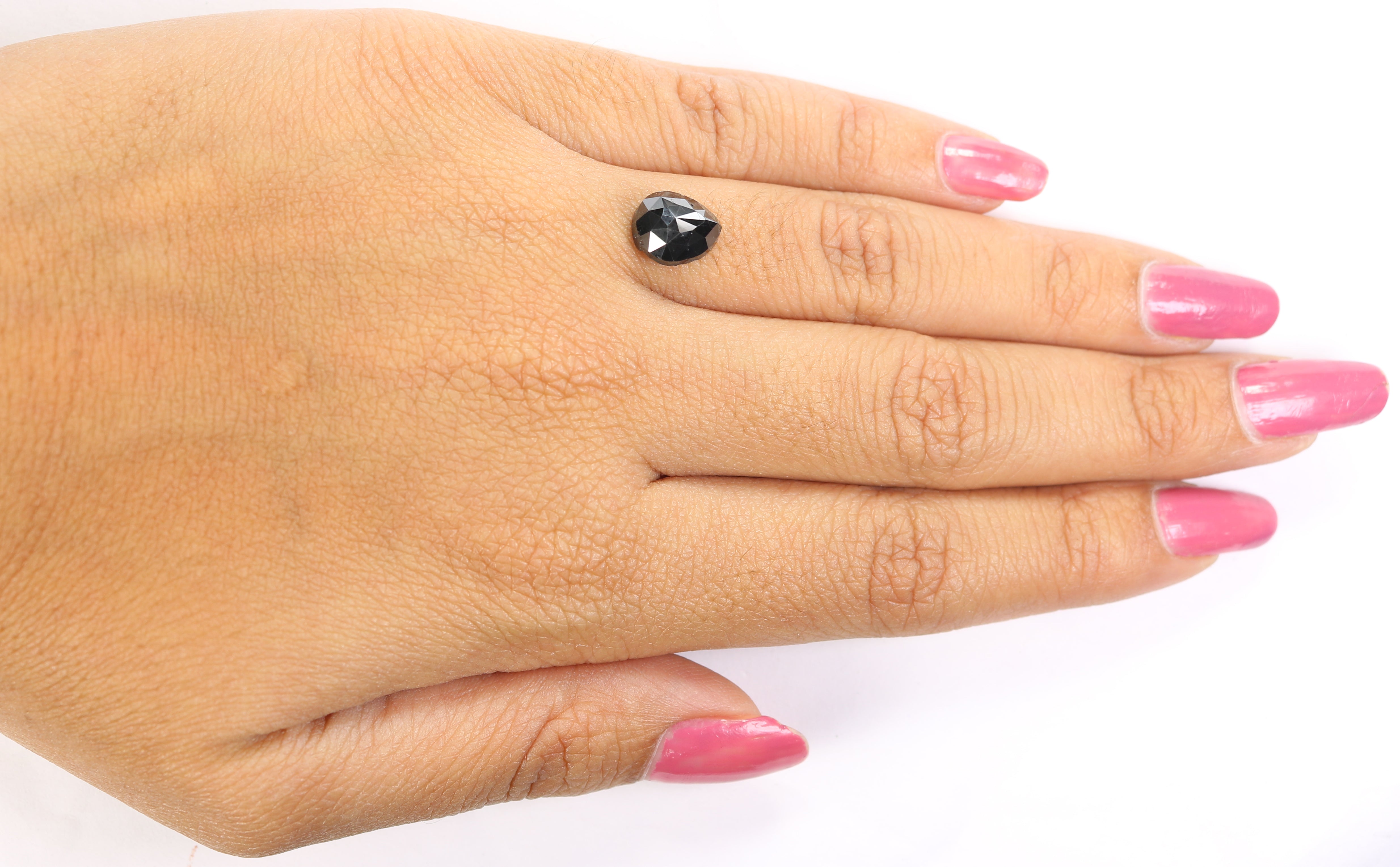 2.47 CT Natural Loose Pear Shape Diamond Black Color Pear Cut Diamond 8.90 MM Natural Loose Black Color Diamond Pear Rose Cut Diamond LQ1605