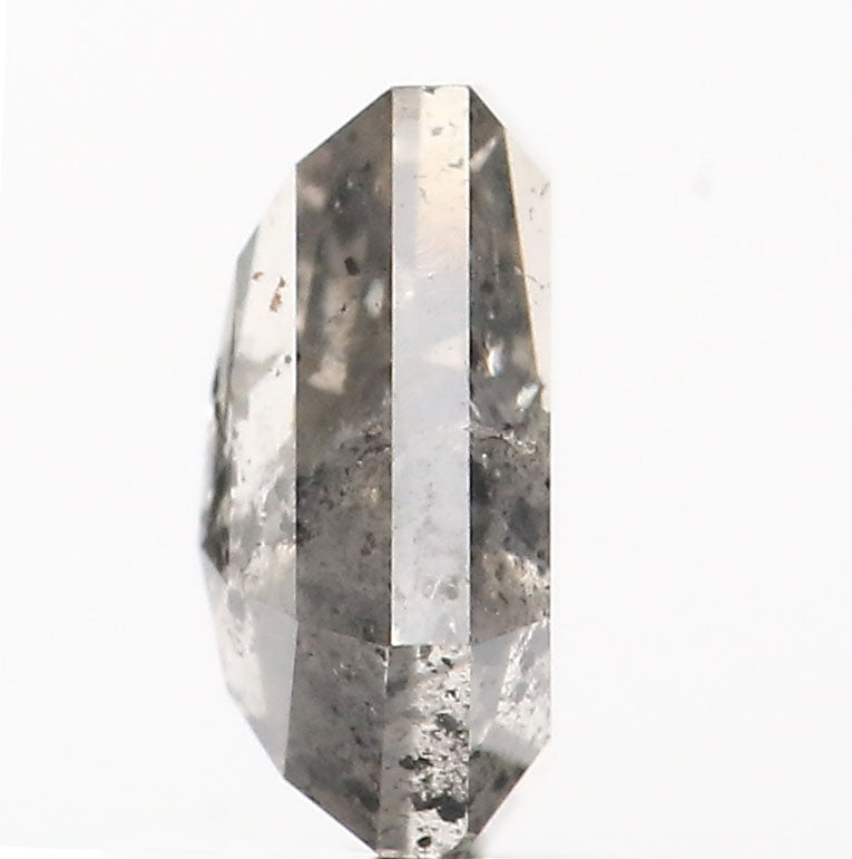 1.11 CT Natural Loose Coffin Shape Diamond Salt And Pepper Coffin Cut Diamond 6.80 MM Black Grey Color Coffin Shape Rose Cut Diamond QK2178