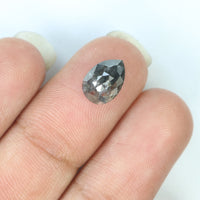 1.70 Ct Natural Loose Diamond Pear Black Grey Color I3 Clarity 9.00 MM KDL8120