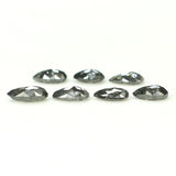 Natural Loose Pear Salt And Pepper Diamond Black Grey Color 1.07 CT 3.90 MM Pear Shape Rose Cut Diamond KDL1279