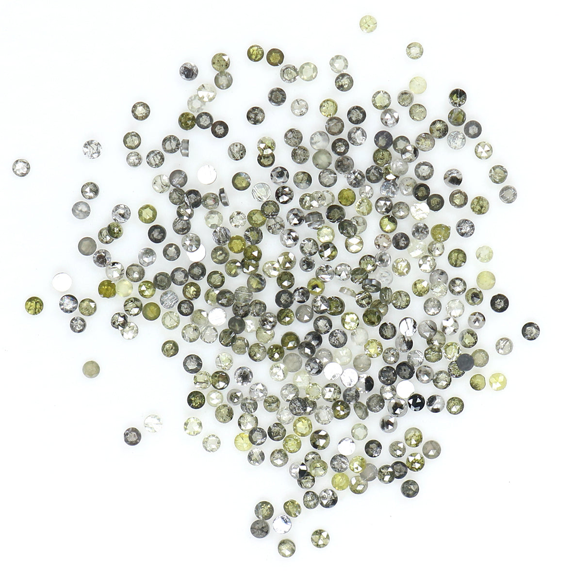 1.50 Ct Natural Loose Round Rose Cut Diamond Salt And Pepper Round Shape Diamond 1.00 MM Natural Black Grey Round Rose Cut Diamond LQ1809