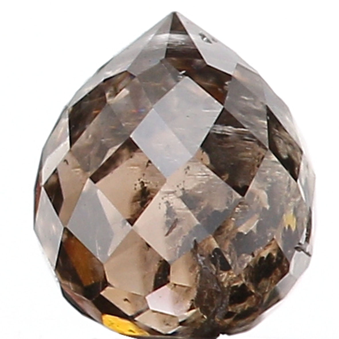 0.59 Ct Natural Loose Briolette Shape Diamond Brown Color Drop Diamond 4.60 MM Natural Loose Brown Color Briolette Rose Cut Diamond LQ131