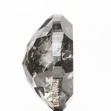 1.57 Ct Natural Loose Diamond Round Rose Cut Black Grey Salt And Pepper Color 7.06 MM KDL9234