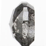 0.57 Ct Natural Loose Diamond Oval Black Grey Salt And Pepper Color I3 Clarity 4.93 MM KDL9012