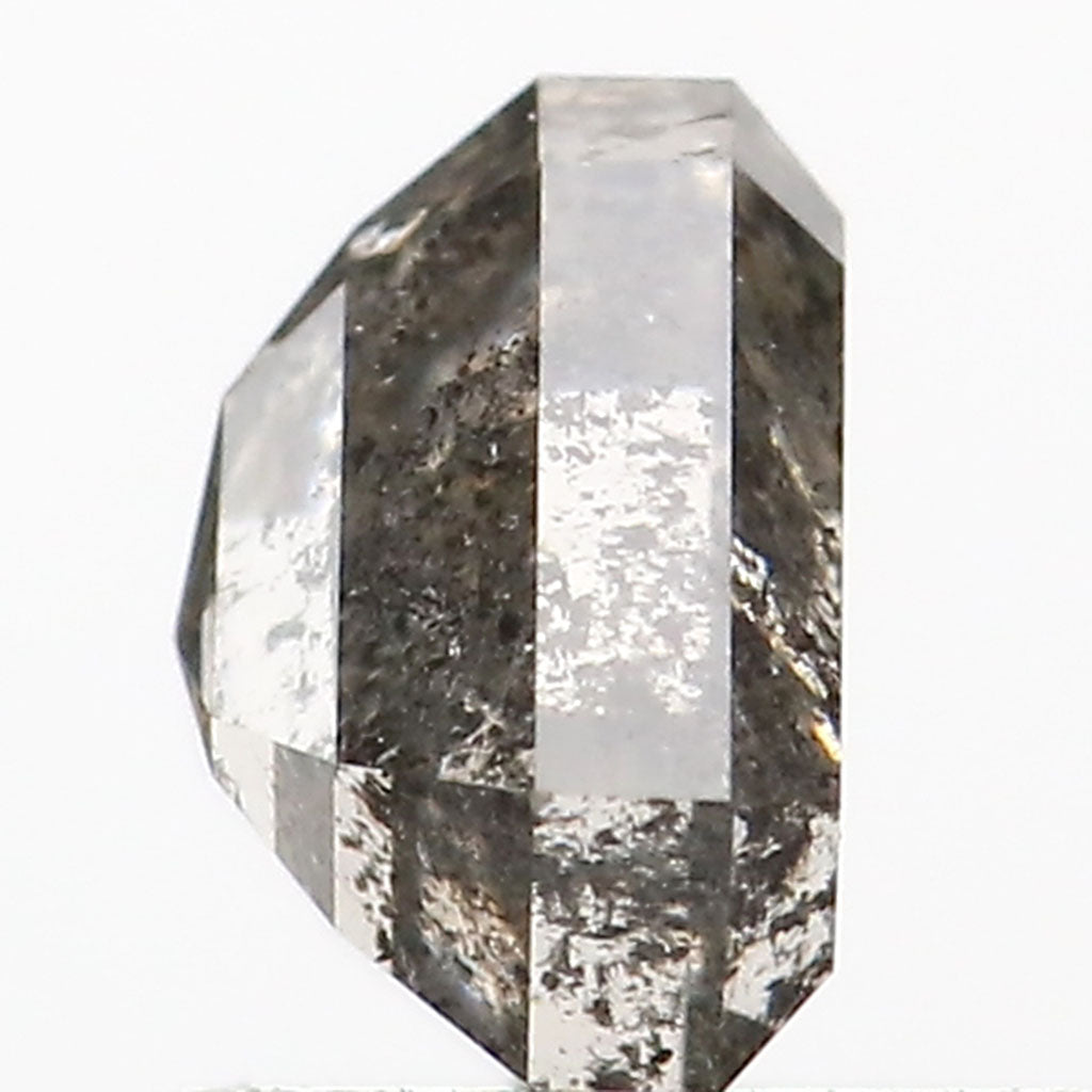 1.18 Ct Natural Loose Shield Shape Diamond Salt And Pepper Shield Cut Diamond 5.65 MM Black Gray Color Shield Shape Rose Cut Diamond QL9002