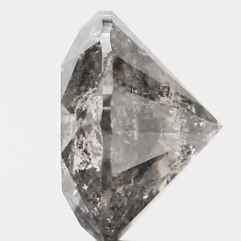 0.77 CT Natural Loose Round Shape Diamond Black Grey Color Round Cut Diamond 5.65 MM Salt And Pepper Round Brilliant Cut Diamond QL9333
