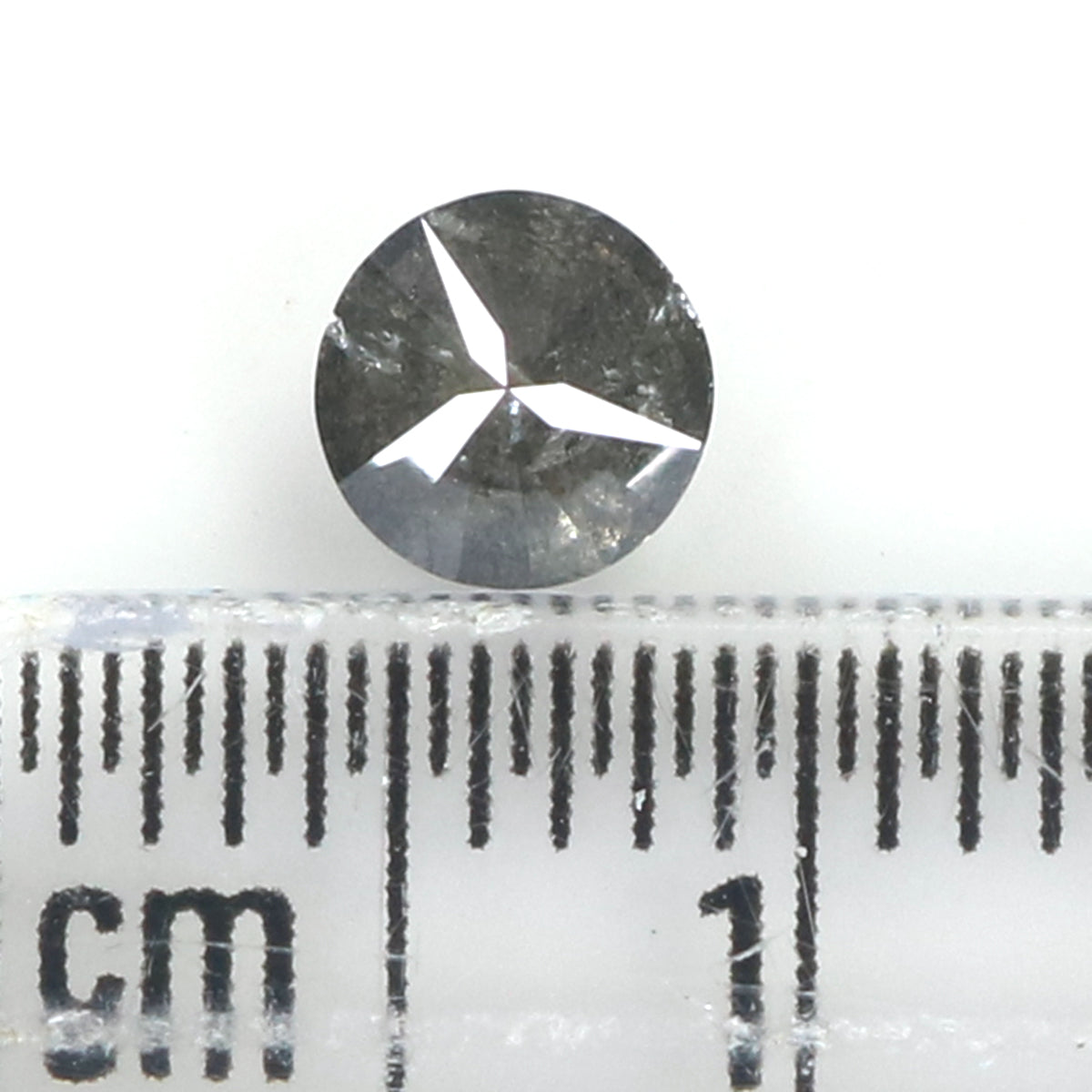 0.48 Ct Natural Loose Round Shape Diamond Salt And Pepper Round Diamond 4.90 MM Natural Black Grey Color Round Brilliant Cut Diamond KQ1735